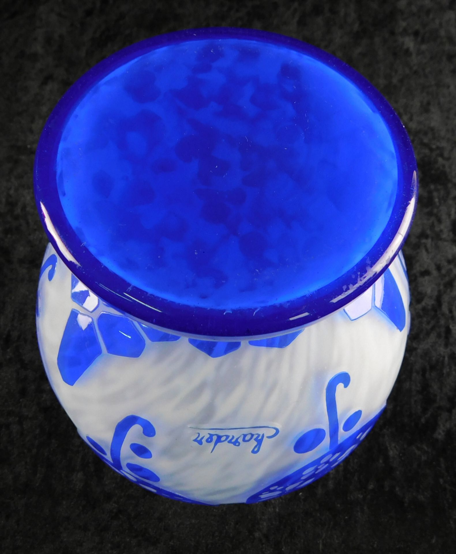 Verreries Schneider, Epinay-sur-Seine, Vase "Azurettes", 1923-26, Reliefätzung Charder, h: 18 c - Image 2 of 2