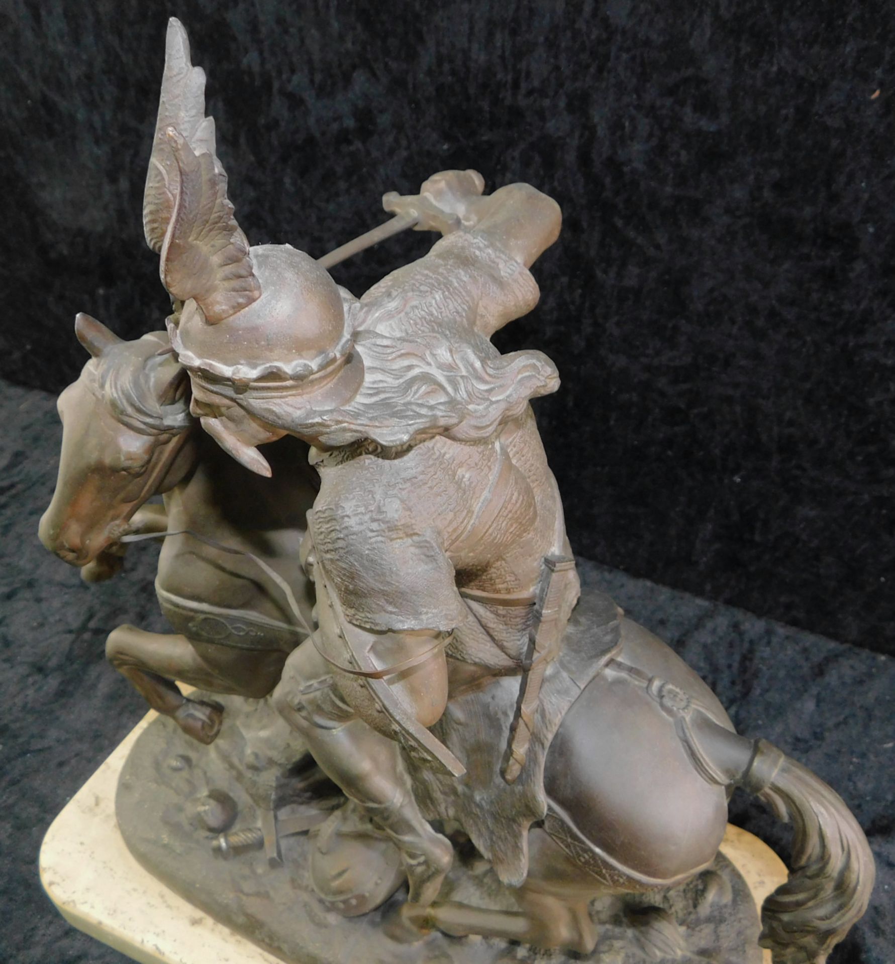 Bronze, Gallischer Krieger auf dem Pferd, Entwurf Duchoiselle, franz. Bildhauer des 19. Jhdt., 9 - Image 5 of 9