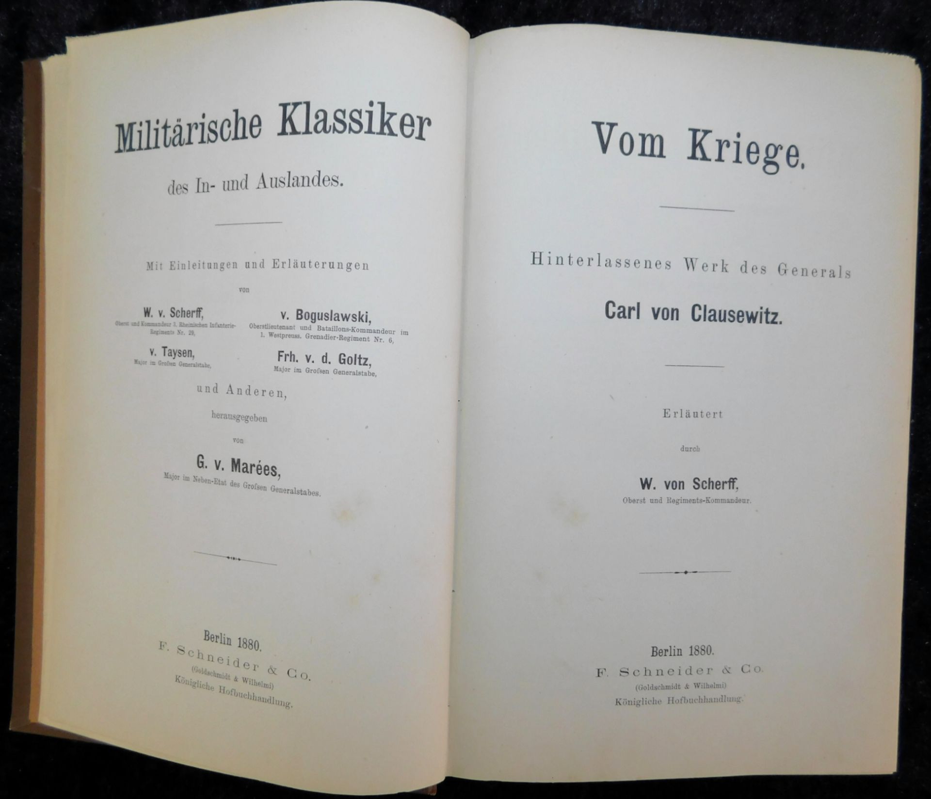 Vom Kriege, Werke von Clausewitz, W. von Scherff, Goldschmidt & Wilhelmi, Berlin 1880V - Image 2 of 2