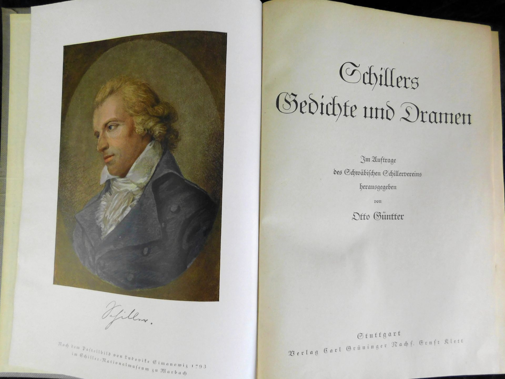 Schiller, Gedichte u. Dramen, Stuttgart, Verlag Carl Grüninger Nachf. Ernst Klett, Ausgabe Otto - Image 2 of 3