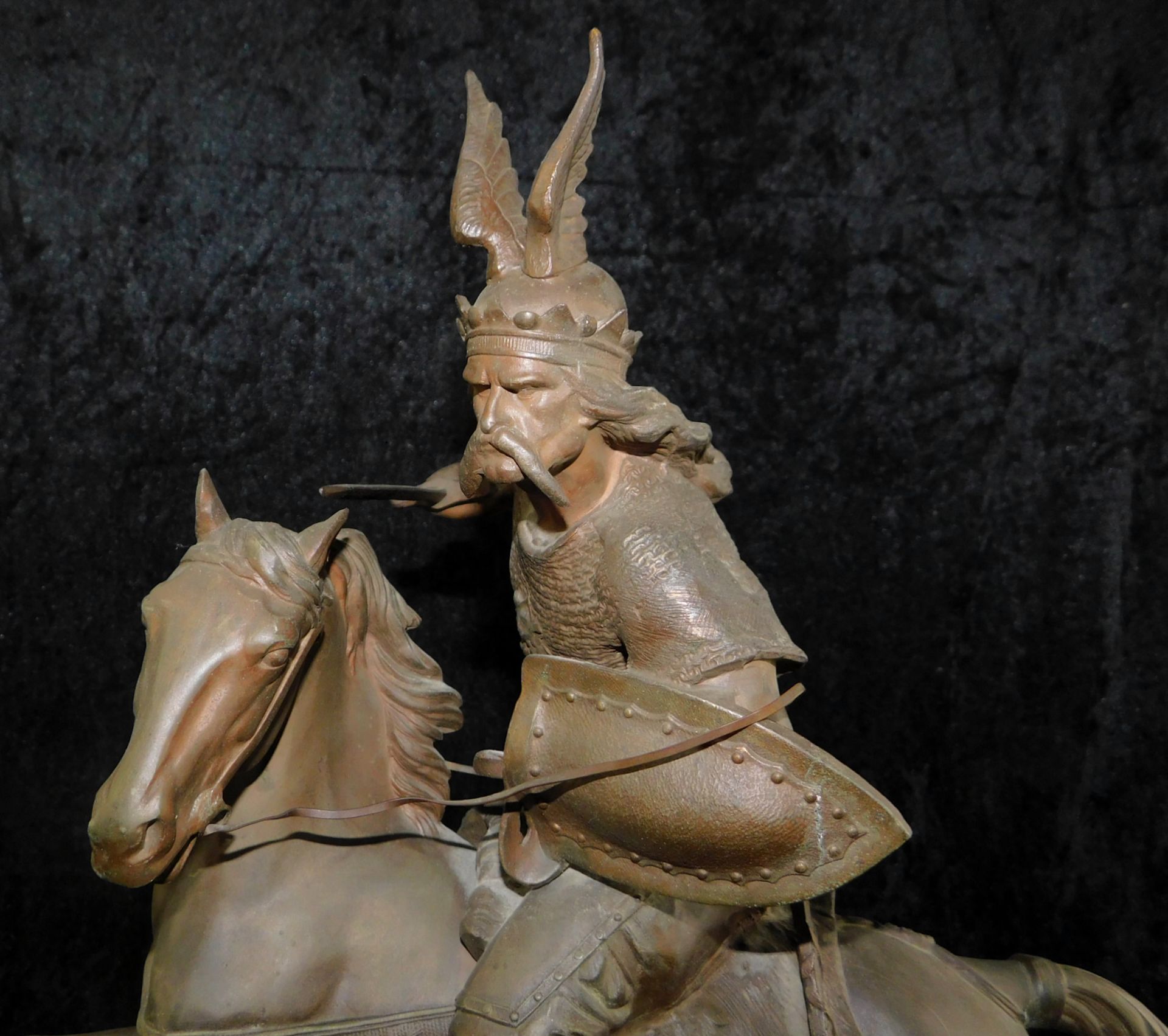 Bronze, Gallischer Krieger auf dem Pferd, Entwurf Duchoiselle, franz. Bildhauer des 19. Jhdt., 9 - Bild 3 aus 9