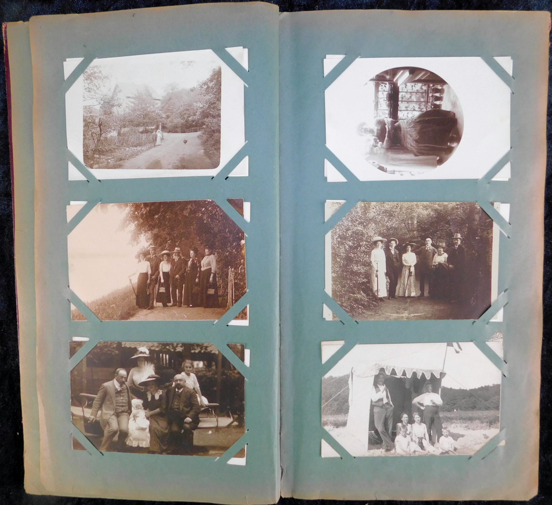 Fotoalbum Jugendstil mit Originalfotos, um 1910, Einband PappeStarke Alters- u. Gebrau - Image 3 of 3