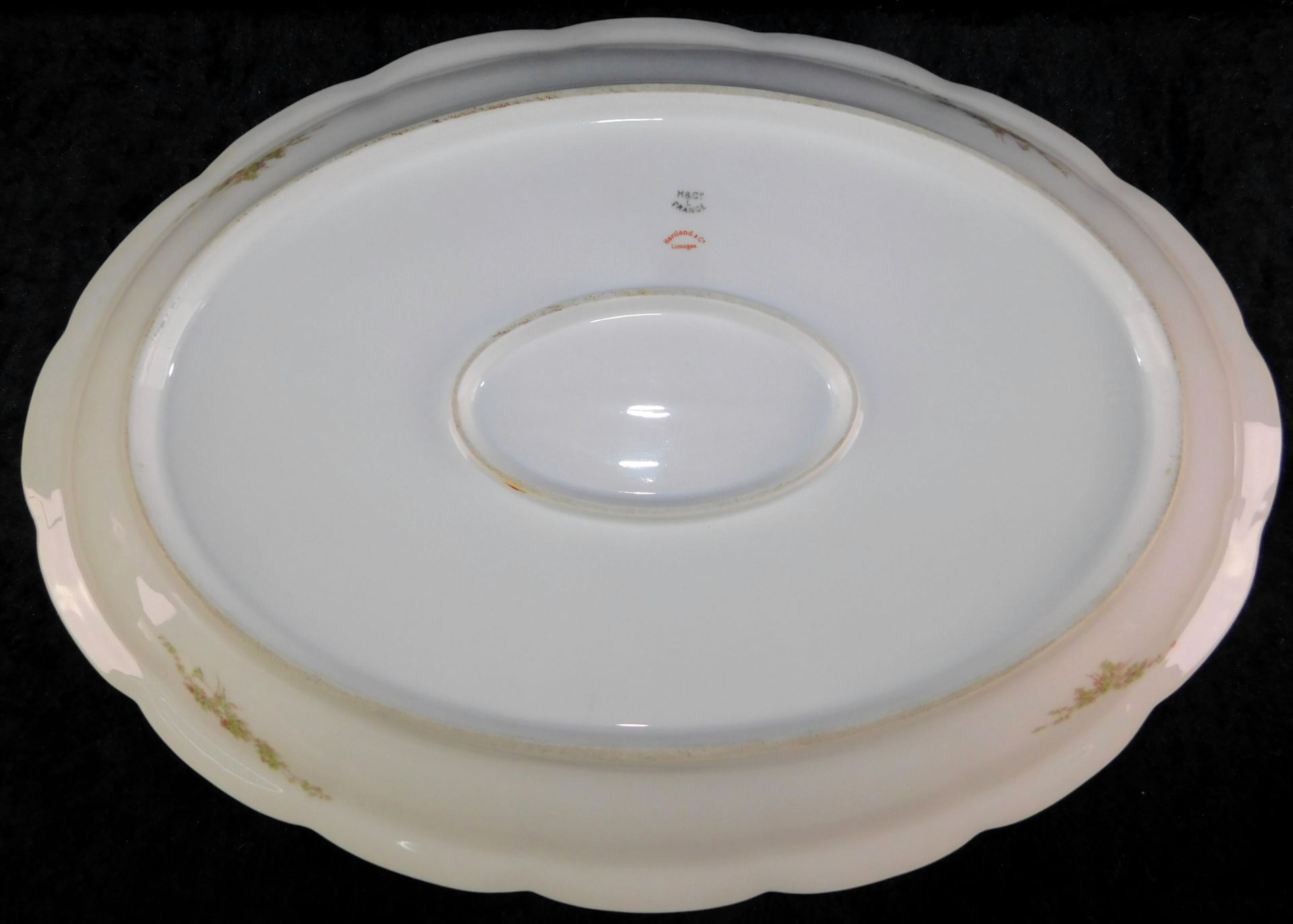 Fleischplatte, Porzellanmanufaktur Haviland Limoges, Blütenzweige u. Goldzier, 46,5 x 33 cm - Image 2 of 2