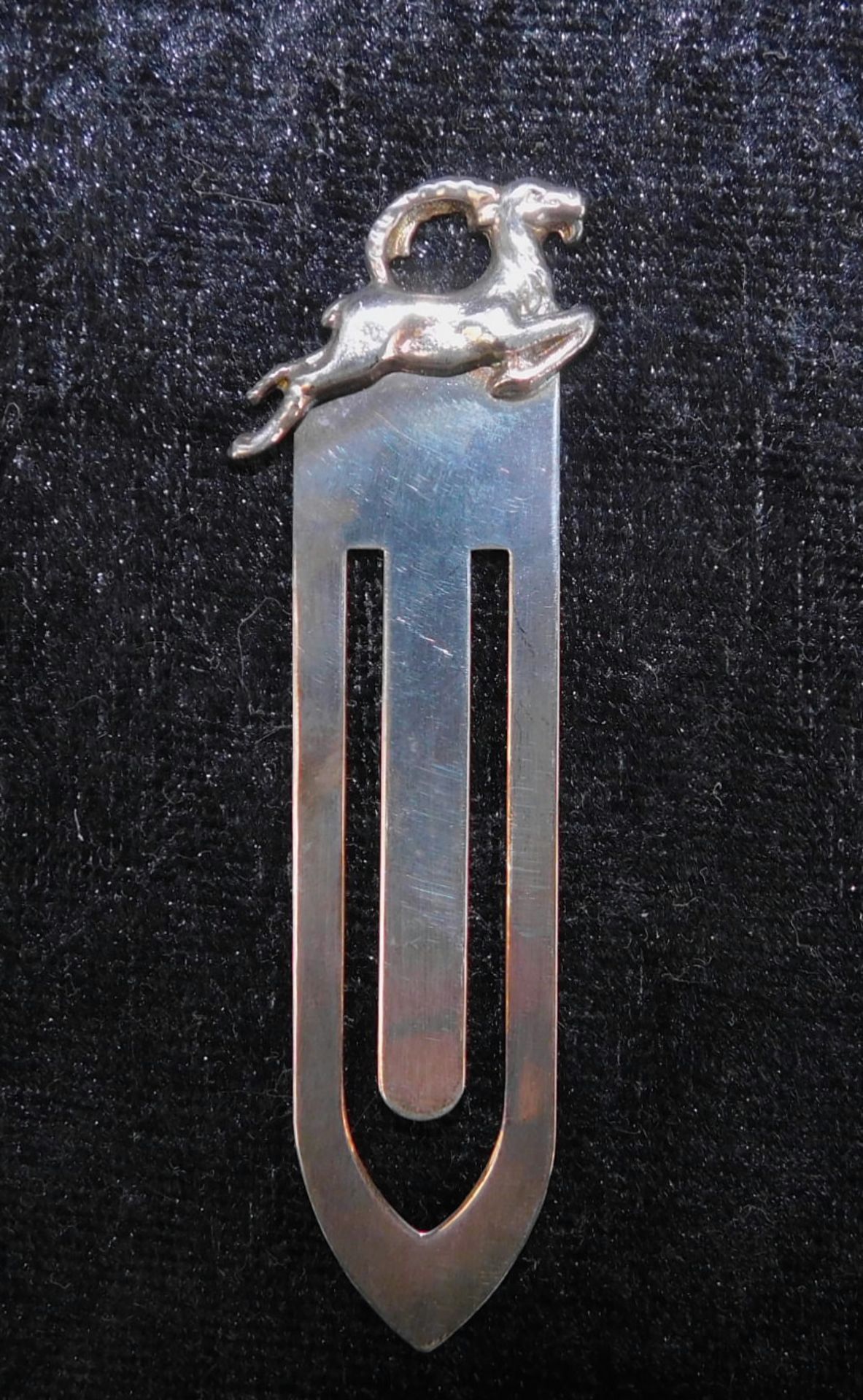 Lesezeichen, Silver plated, Ausformung Steinbock, l: 7,5 cm