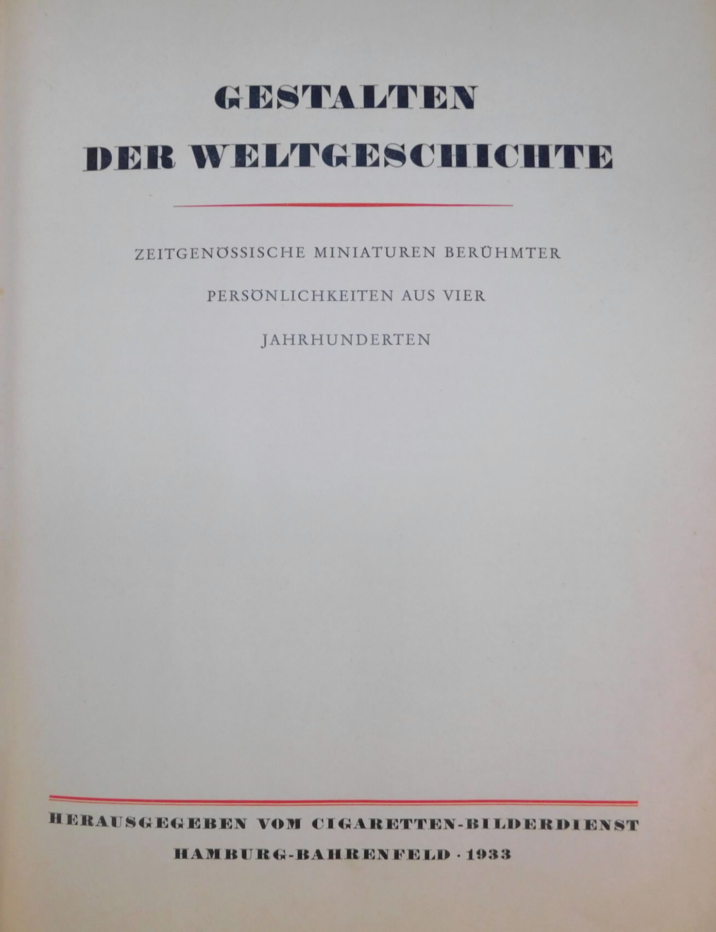 Sammelalbum gebunden "Gestalten der Weltgeschichte", 1933, Cigaretten Bilderdienst, Hamburg-Bahr - Bild 3 aus 4