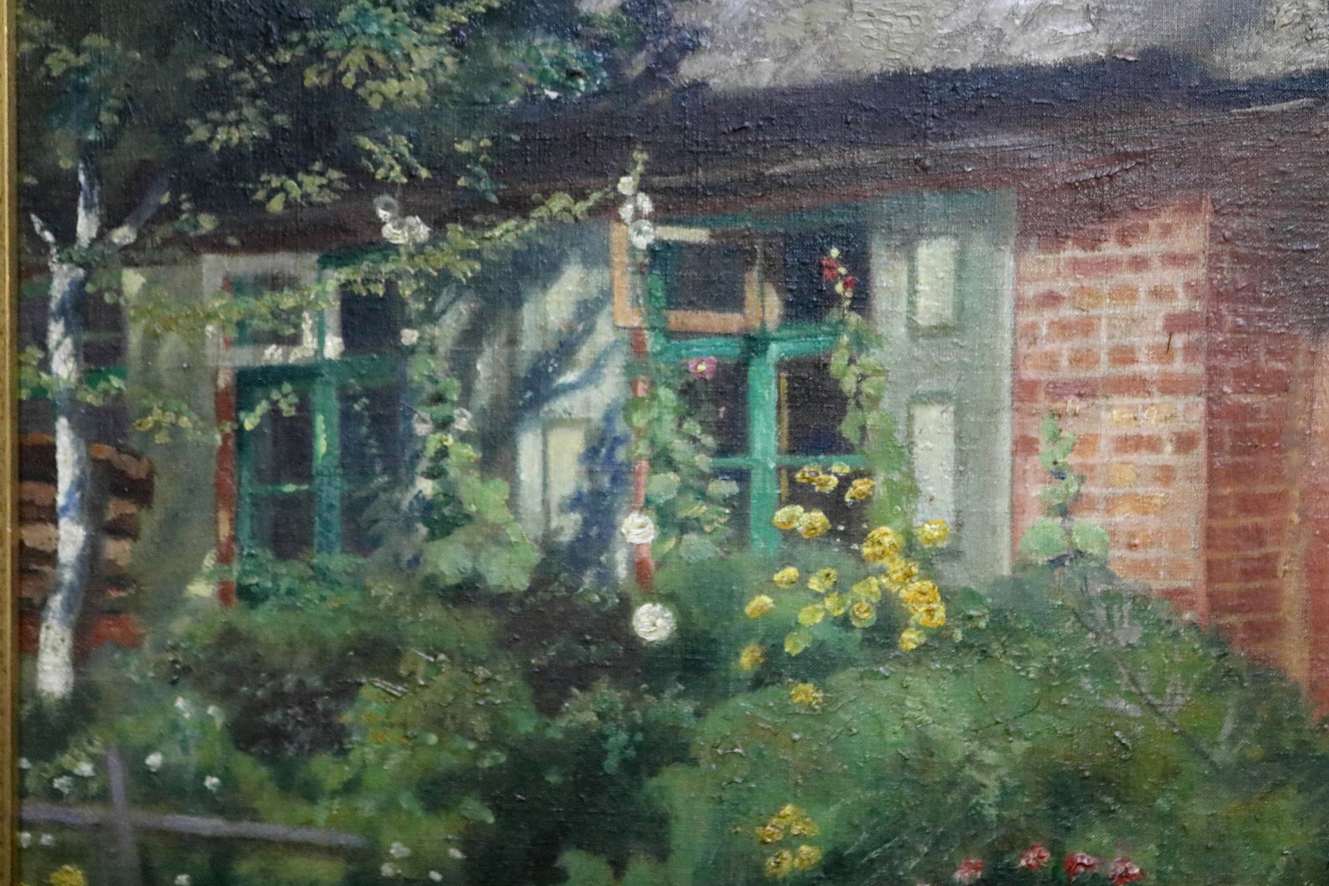 Rudolph Eichstaedt (1857-1924) "Haus und Hof", Öl auf Leinwand, signiert - Image 2 of 4
