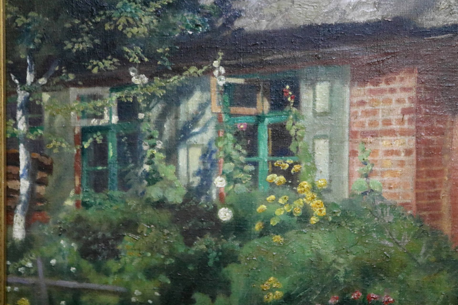 Rudolph Eichstaedt (1857-1924) "Haus und Hof", Öl auf Leinwand, signiert - Bild 2 aus 4