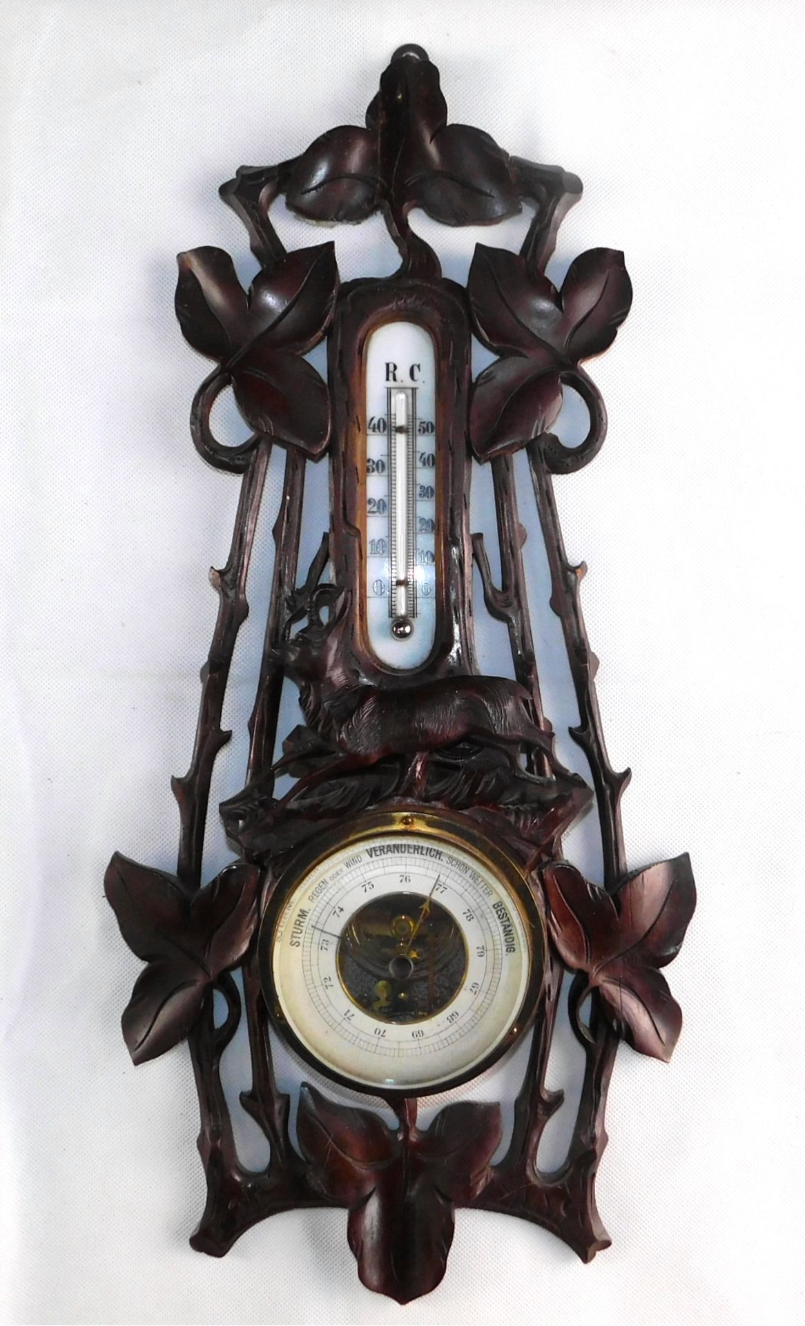 Barometer/Thermometer, H. W. Voss, Itzeburg, Jugendstil um 1900