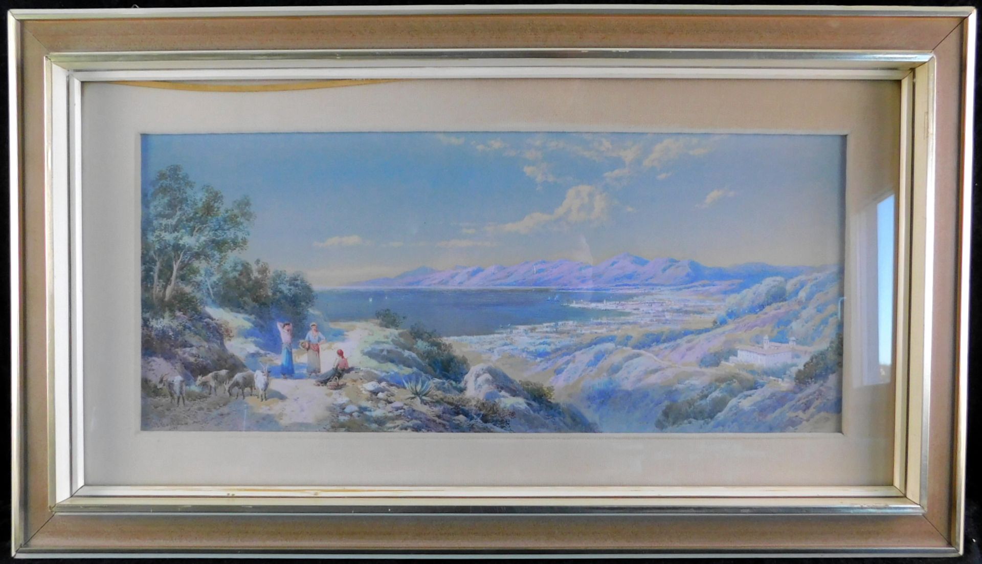 Ch.E. Rowbotham, engl. *1856-1921, "Rast am Bergsee" , sig. u. dat. 1902, 40,5 x 70,5 cm, m.R.