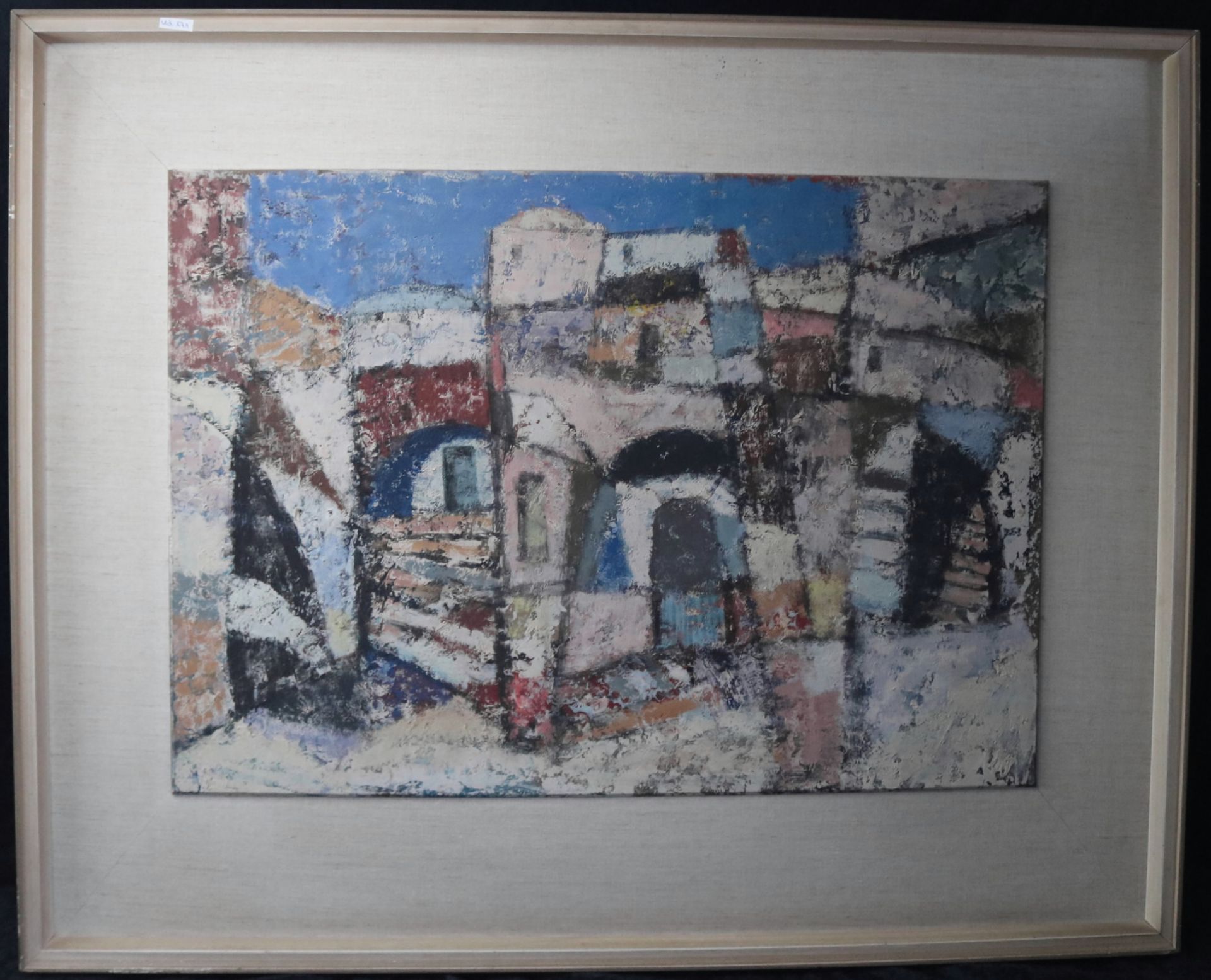 Heinz Wittler 1918 - 2004 "Nordafrikanische Stadtansicht" sig., Tempera/Platte, 48 x 67 cm