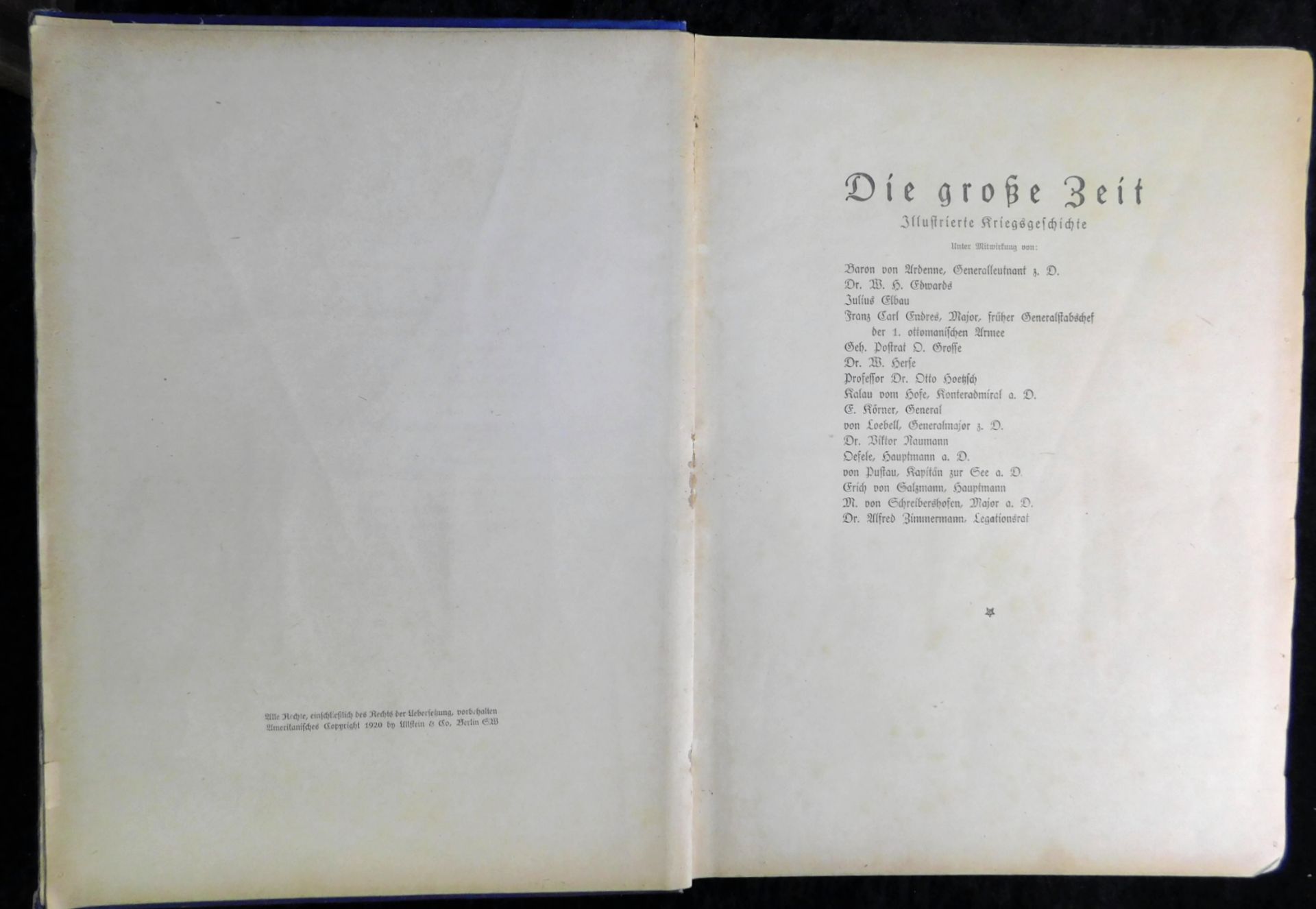 Die große Zeit - Illustrierte Kriegsgeschichte, 2 Bände, Ullstein & Co, 1915 u.1920 - Image 3 of 6