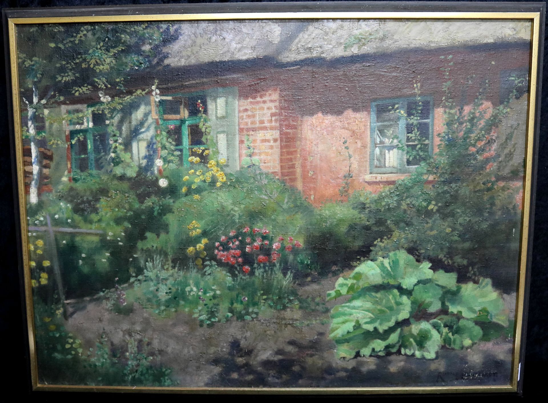 Rudolph Eichstaedt (1857-1924) "Haus und Hof", Öl auf Leinwand, signiert