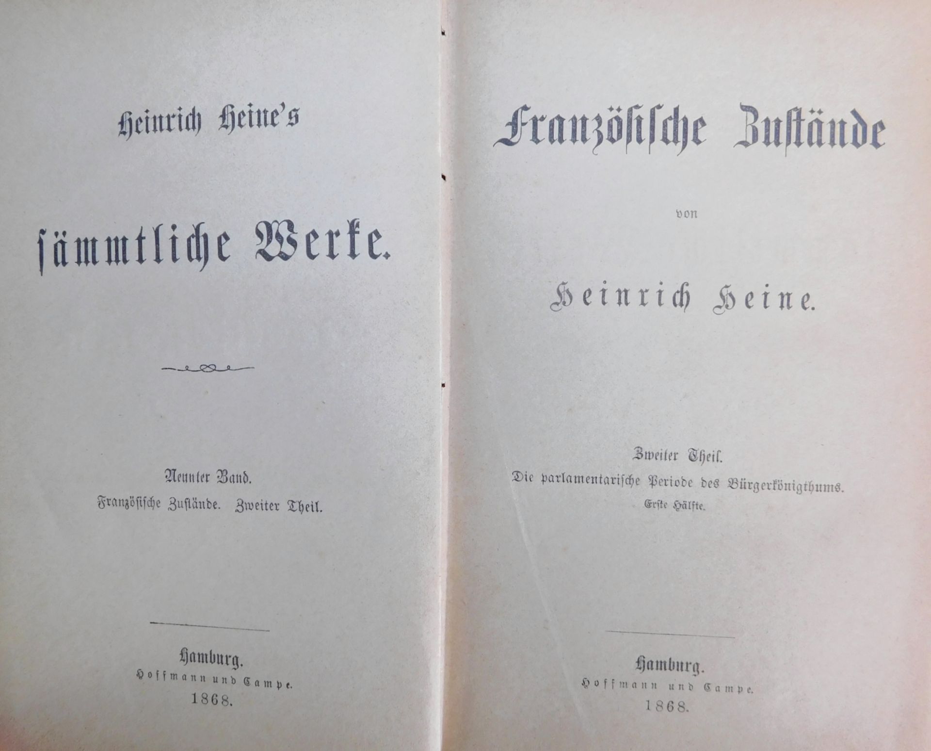 Heinrich Heine's Gesammelte Werke, Hoffmann & Campe, Hamburg 1868, 17 Bände - Image 2 of 2