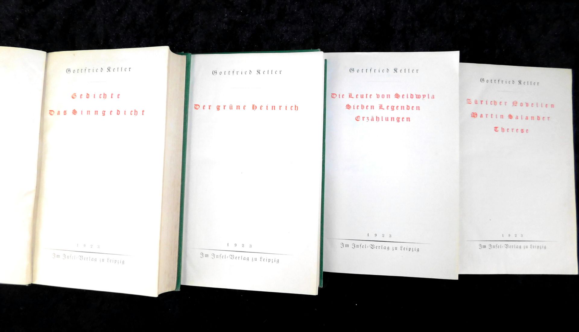 4 Bände Gottfried Kellers Werke, Insel-Verlag, Leipzig 1923 - Image 2 of 2