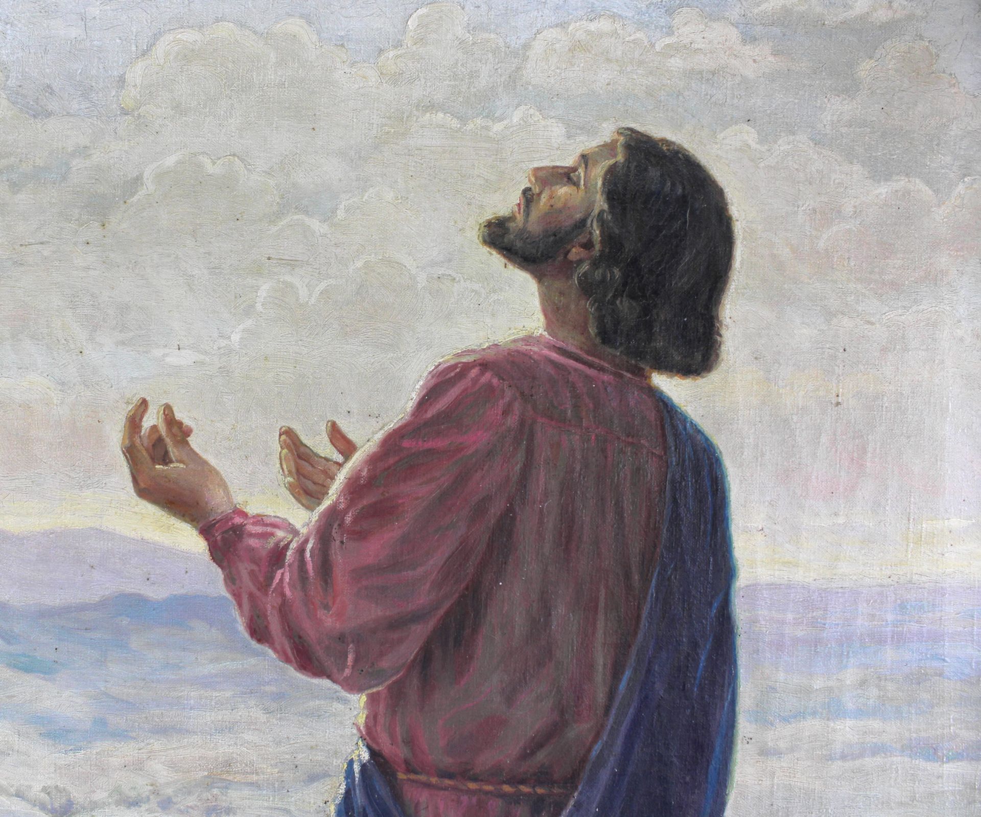 Vladimir Zlamal, Tschechei 20.Jh. "Jesus auf dem Berg" Öl/Leinwand, sig. u. dat. 1935, 106 x 80 cm - Image 4 of 5