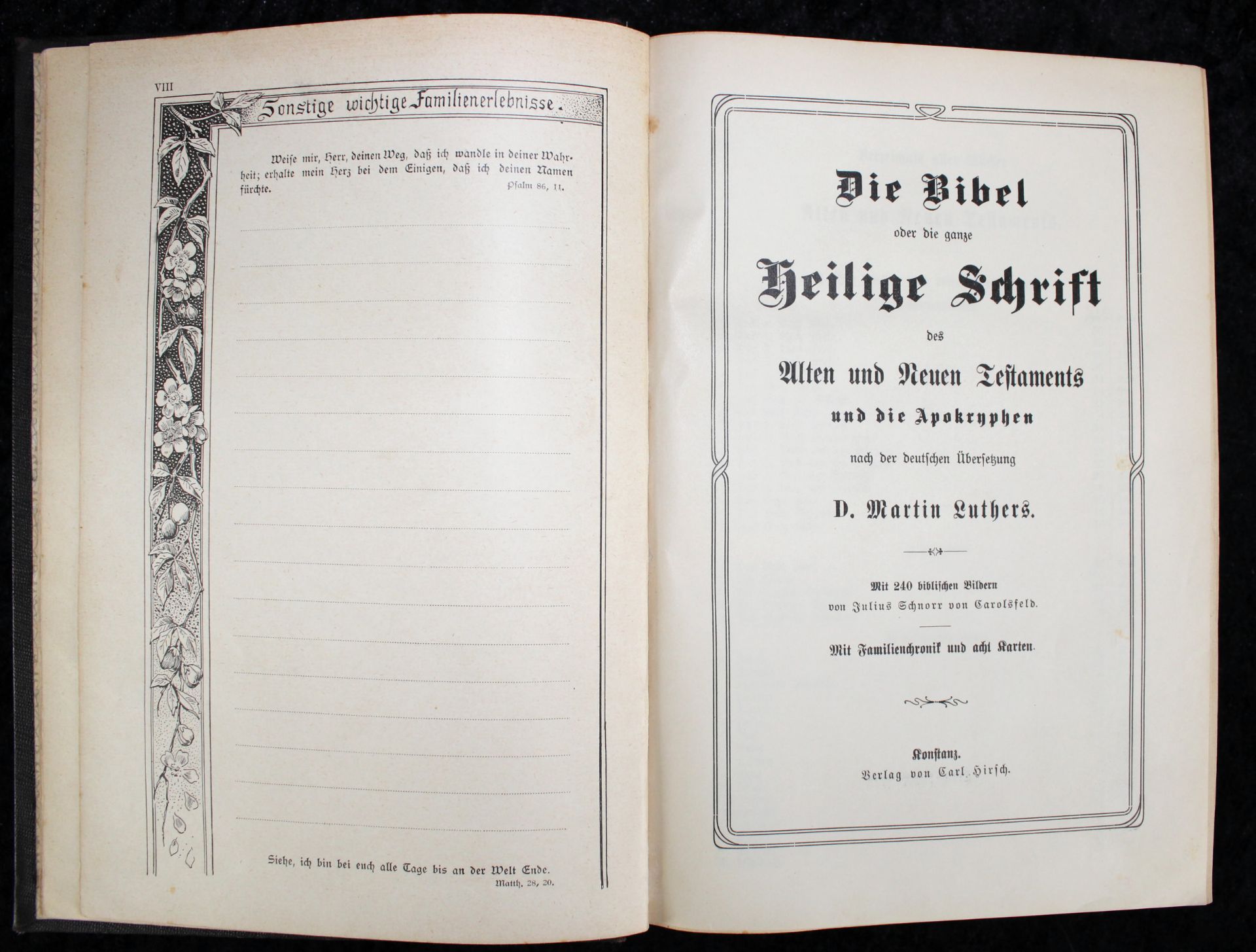 Die Bibel, Prunkausführung, um 1900, nach Martin Luther, Verlag Karl Hirsch, Konstanz - Bild 3 aus 4