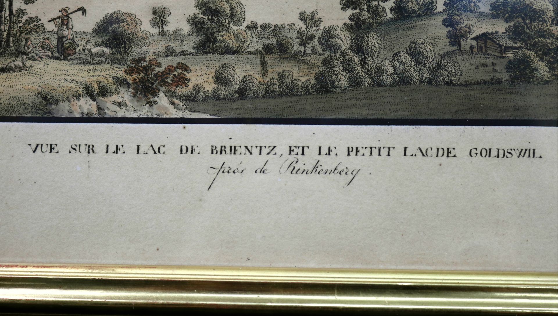 Kupferstich Simon Daniel Lafond (*1763-1831) "Vue sur le Lac de Brientz, et le petit Lac de Goldswil - Image 3 of 5