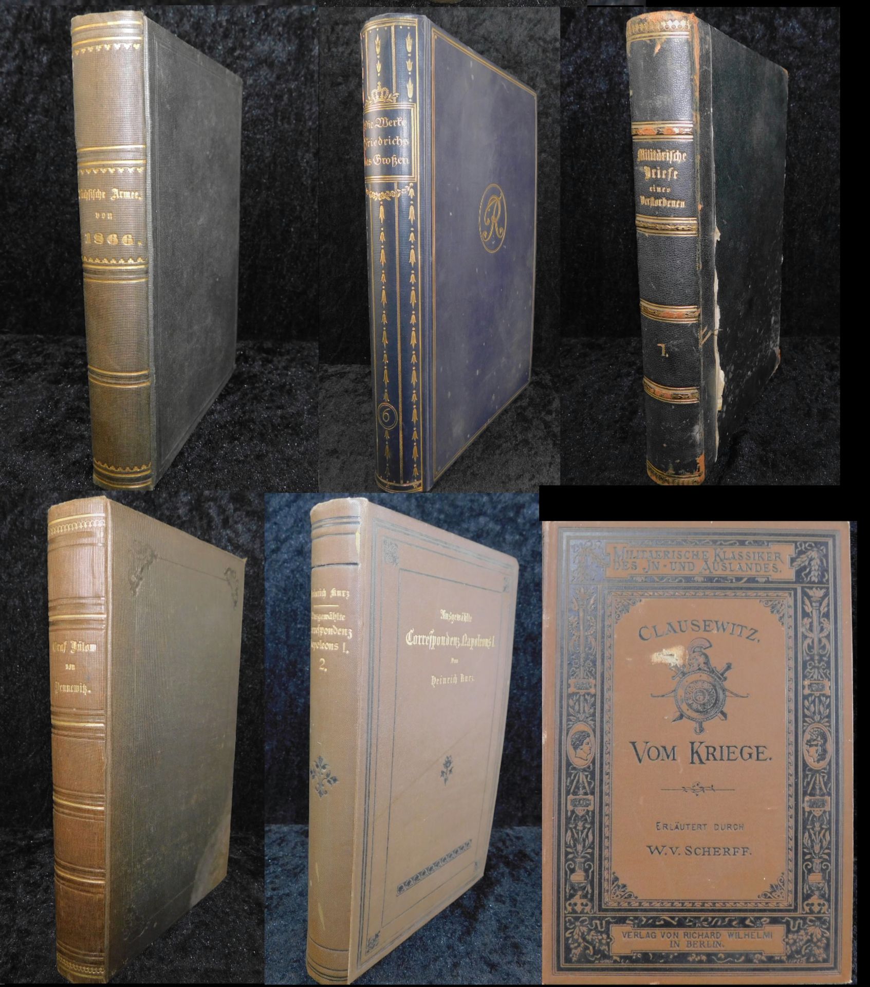 Militärische Bücher, Preussen, 1853 bis 1913, Konvolut 6 Artikel