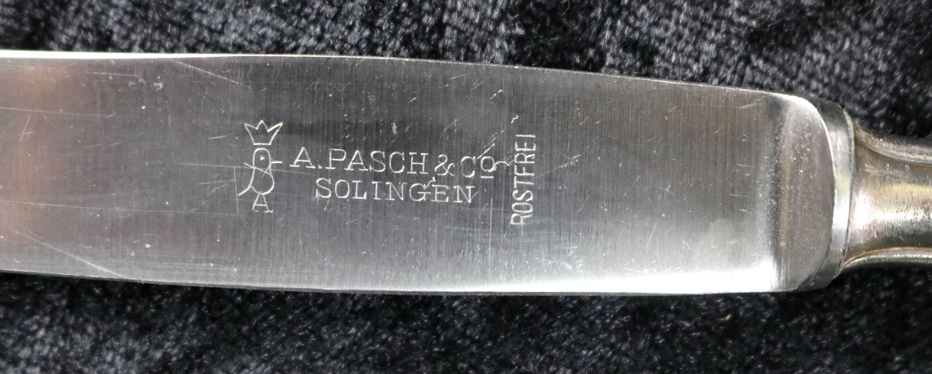 A. Pasch & Co. Solingen, Tafelbesteck, 77-tlg., versilbert (100er), 1960-1970er Jahre - Bild 2 aus 3