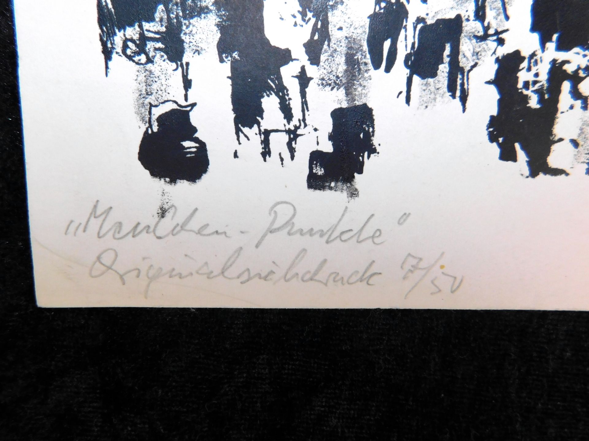 Otto Schliwinski, *1928, "Menschen-Runde" Originalsiebdruck 7/50, signiert, 24,5 x 39,5 cm - Image 2 of 4