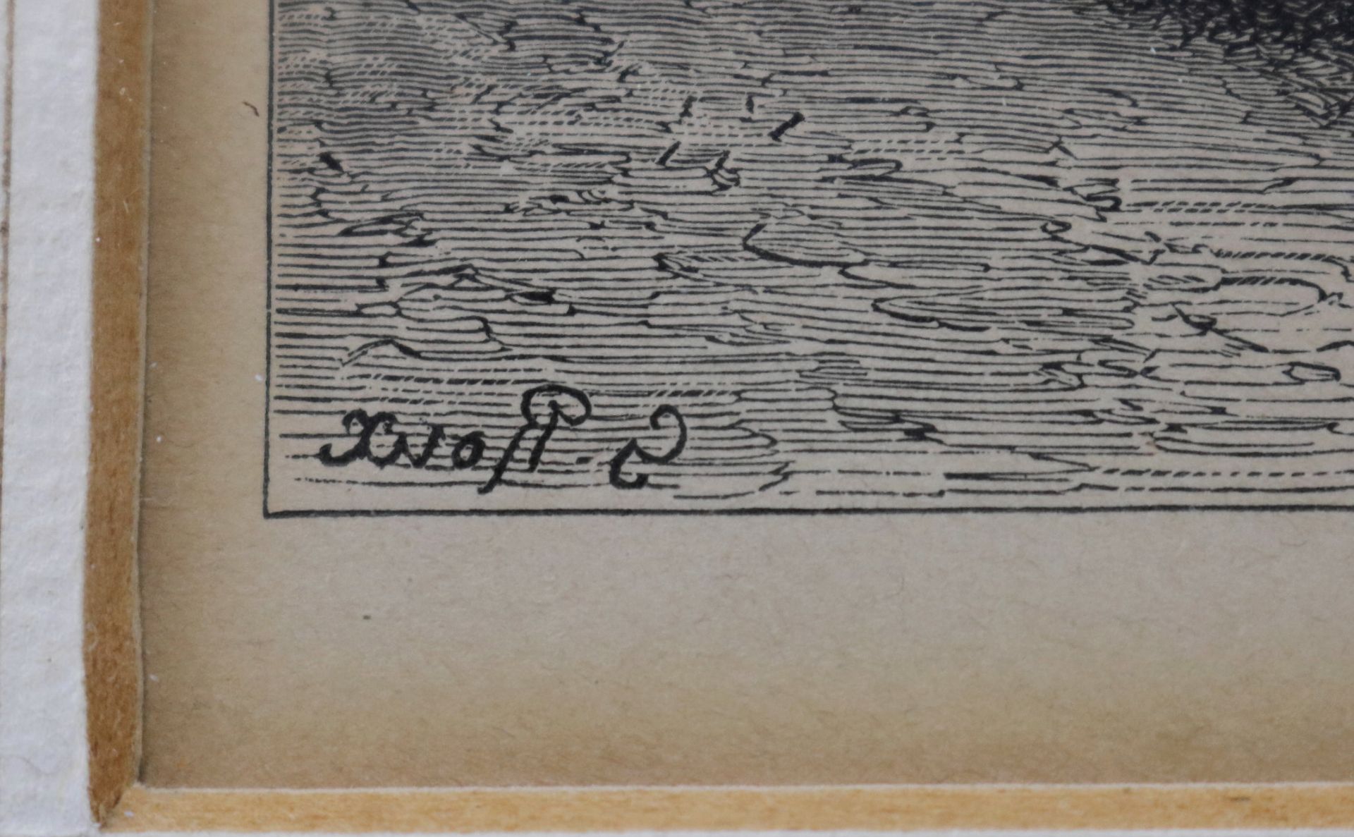 Kupferstich "L'Obélisque et le Bec de Greng (Station lacustre), 18. Jh., u.li. sign. "G. Roux" (spie - Bild 4 aus 5