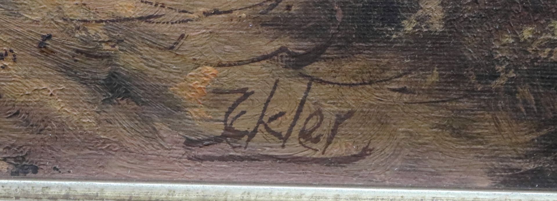 "Waldweg", sign. u. re. "Ickler", Öl/Leinwand, 2. H. 20. Jh., 50 x 70 cm - Image 2 of 4