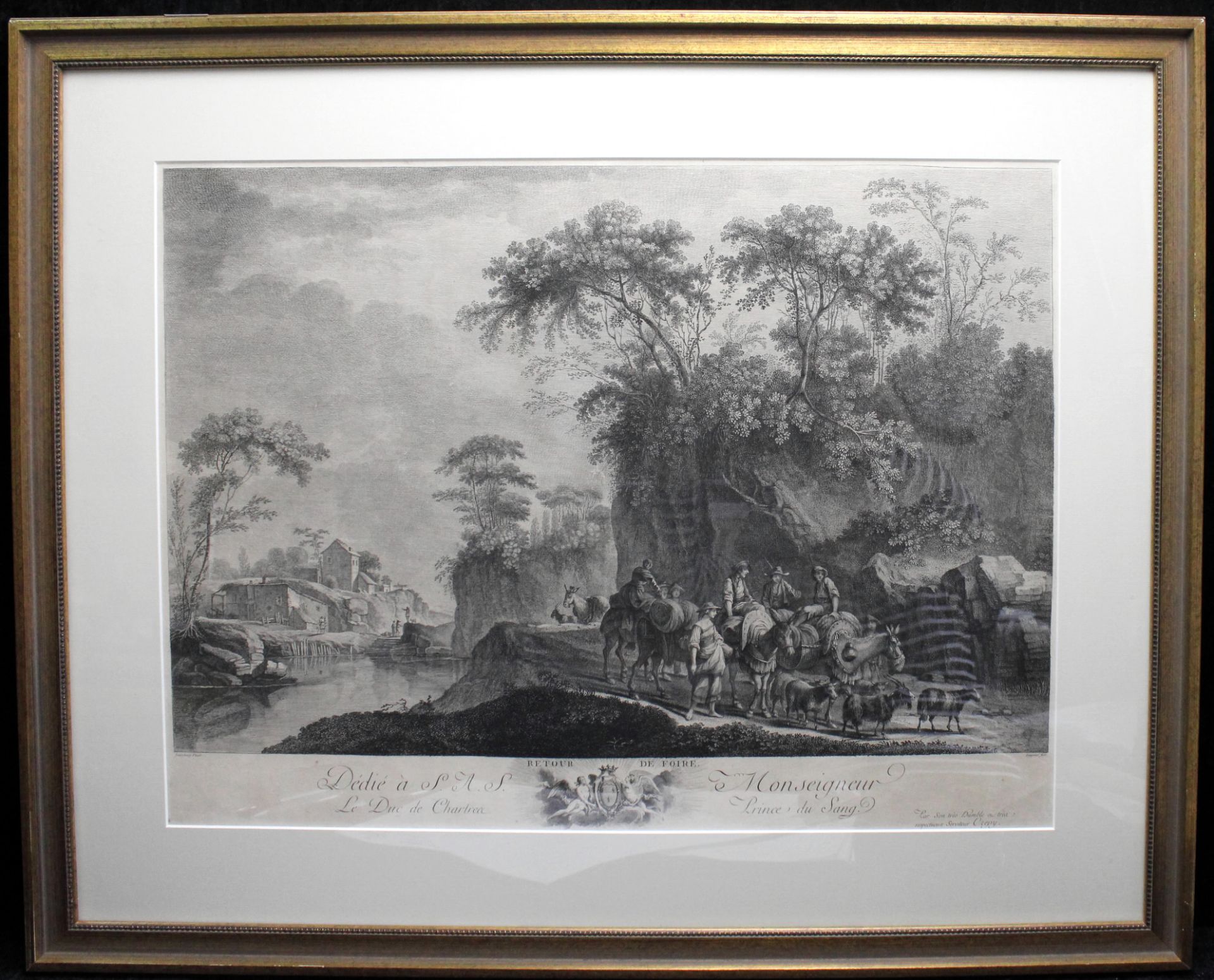 Lithographie "Retour de foire" Louis-Simon Lempereur *1728-1807 nach Louterbourg, 60,5 x 45 cm