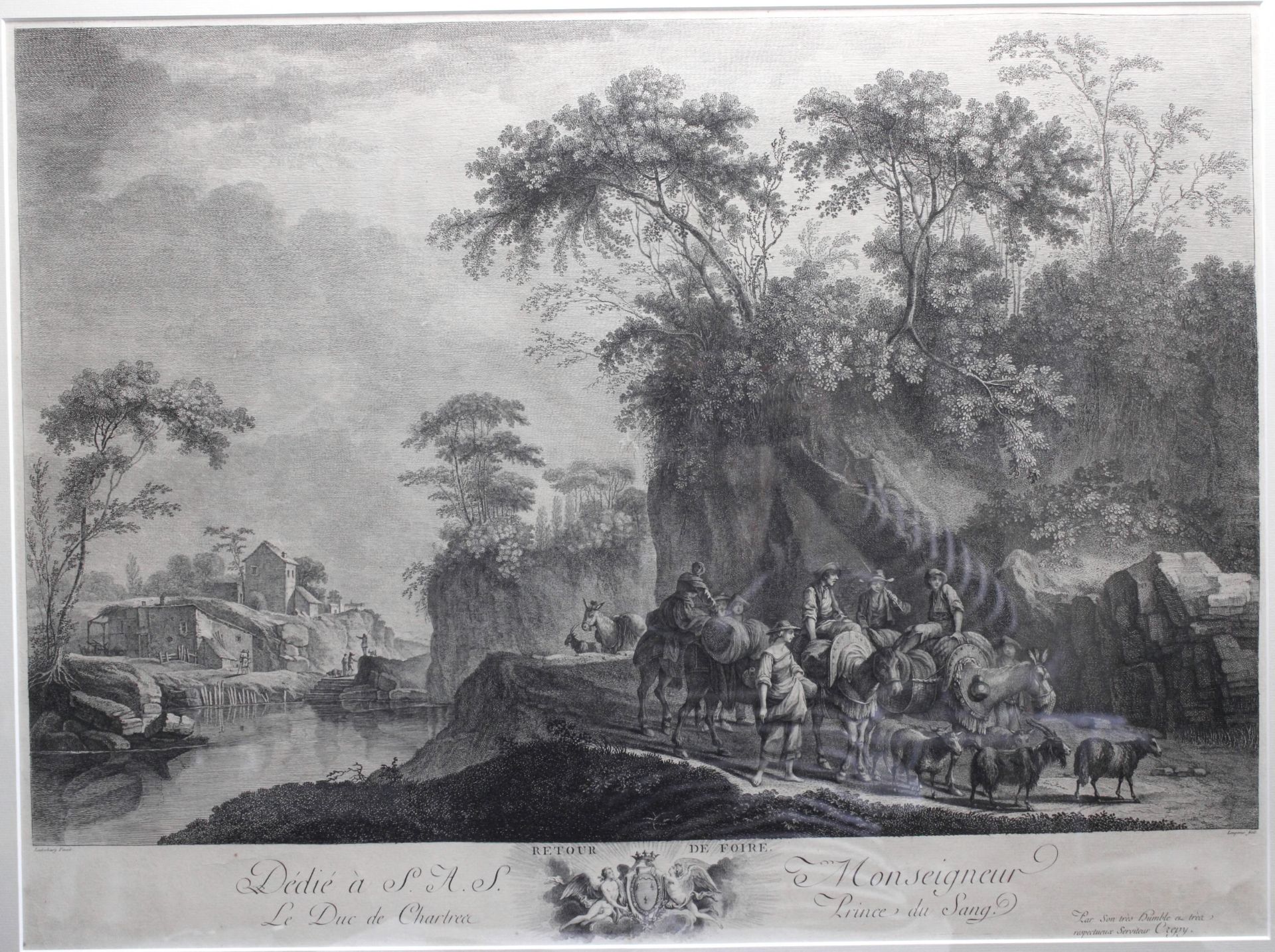Lithographie "Retour de foire" Louis-Simon Lempereur *1728-1807 nach Louterbourg, 60,5 x 45 cm - Bild 2 aus 2