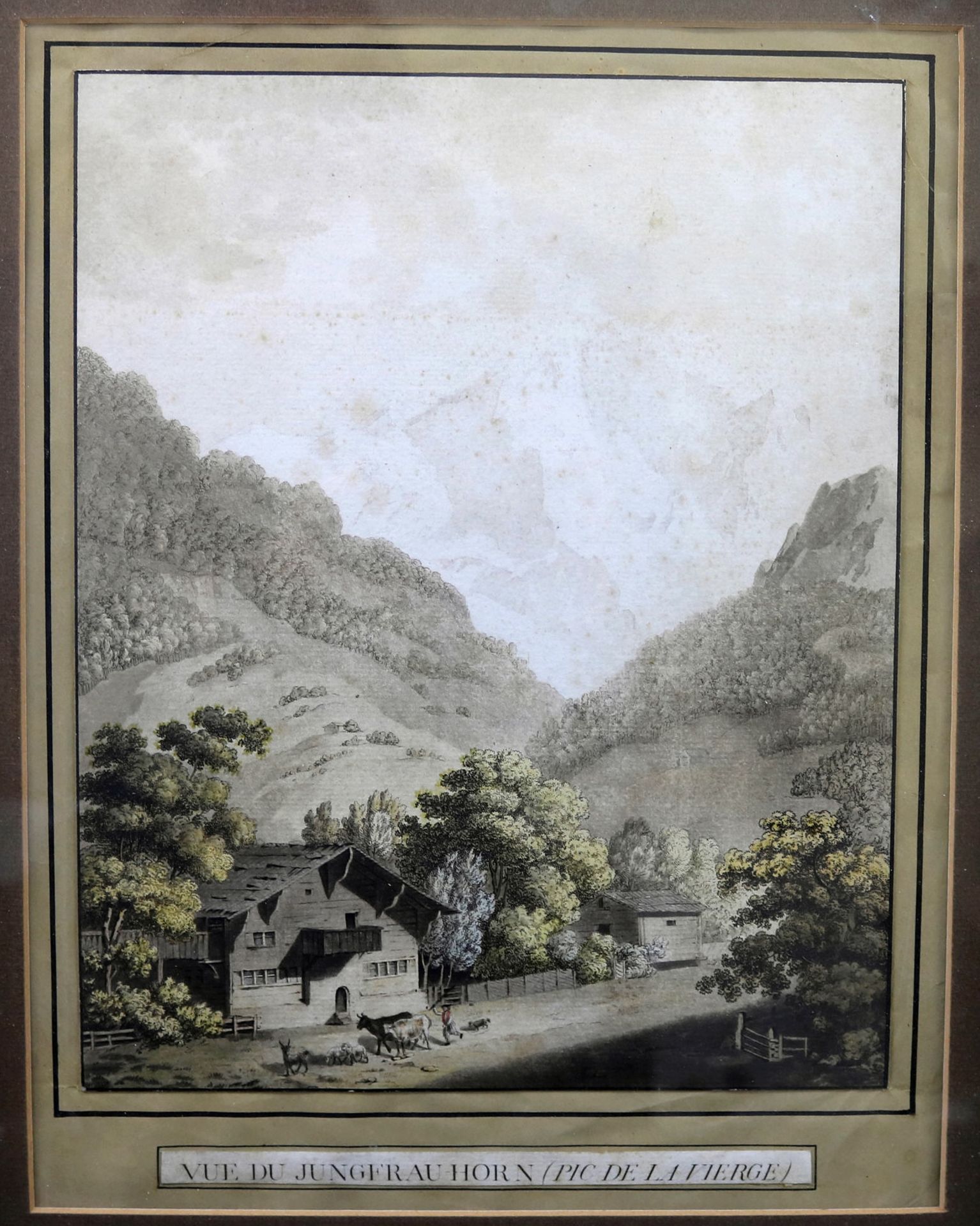 Kufperstich Johann Ludwig Aberli (*1723 Winterthur - 1786 Bern), "Vue du Jungfrau Horn", um 1770, 34 - Bild 2 aus 6