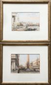 John Fulleylove (1845-1908), Paar Ansichten von Venedig mit Figurenstaffage: Markusplatz und Blick a