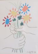 Pablo Picasso (Malaga 1881 - 1973 Mougins), Bouquet de Fleurs, Farblithographie, im Stein bez. und d