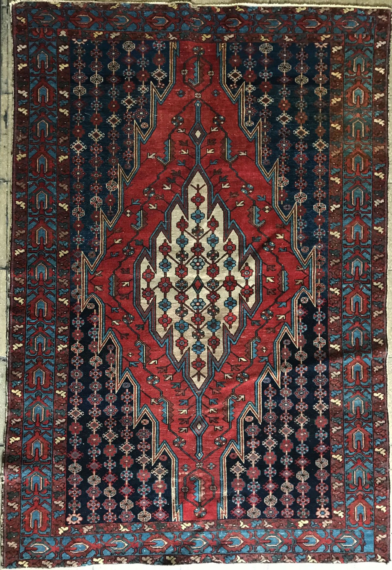 3 Orientteppiche, u. a. Kashmir, Indien, ca. 70 Jahre alt, 225 x 140 cm; rotgrundiger Art Läufer, 21 - Bild 11 aus 12