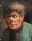 Unbekannter Maler, 19. Jh., Porträt eines alten Mannes, Charakterkopf, Öl/Lwd. (auf Papier aufgez.) 