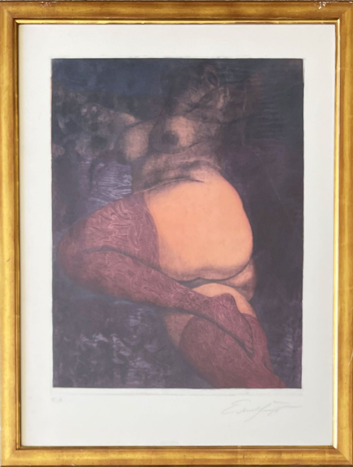 Ernst Fuchs (1930 - 2015 Wien), Im Bett oder Die große Nana, 1972, Farbaquatintaradierung, 66 x 50,5 - Bild 2 aus 3