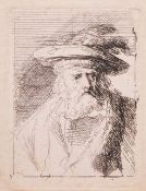 Portrait eines alten bärtigen Mannes mit Hut, Radierung, 7,5 x 5,5 cm (Platte), leichte Altersspuren