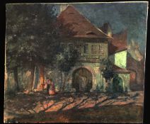 Adalbert Martinka (1874-1940), Gresserhaus in Frickenhausen in stimmungsvollem, romantischen Nachtli