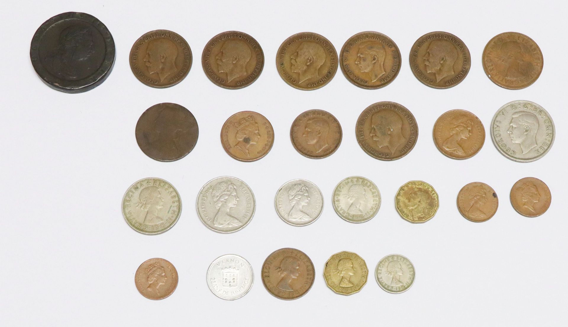 Münzkonvolut, Sammlungsauflösung, darunter: 2 Pence Großbritannien Cartwheel König Georg III. 1797 <