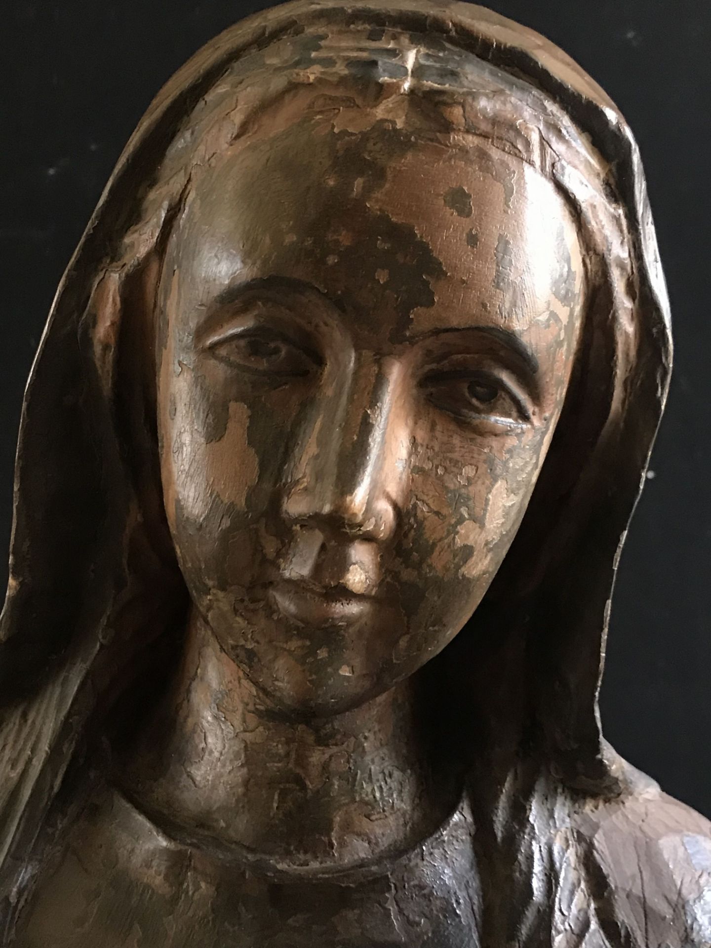 Spanien, 19. Jh., Mutter Gottes mit dem Jesusknaben, Holz, Altersspuren, H. 123 cm - Image 2 of 4