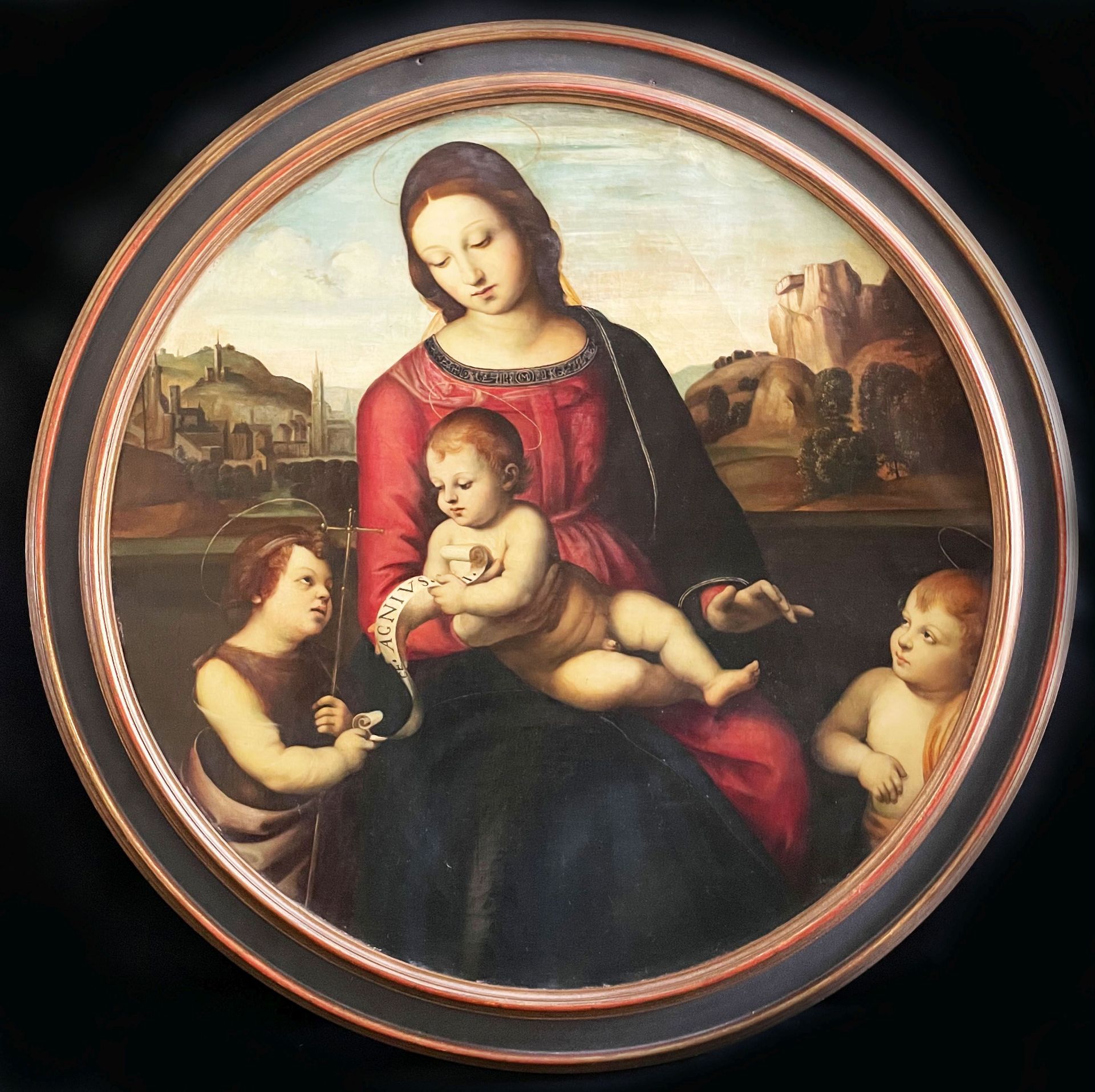 Raffael, Madonna Terranuova: Maria mit dem Jesuslein, dem kleinen Johannes dem Täufer sowie einem