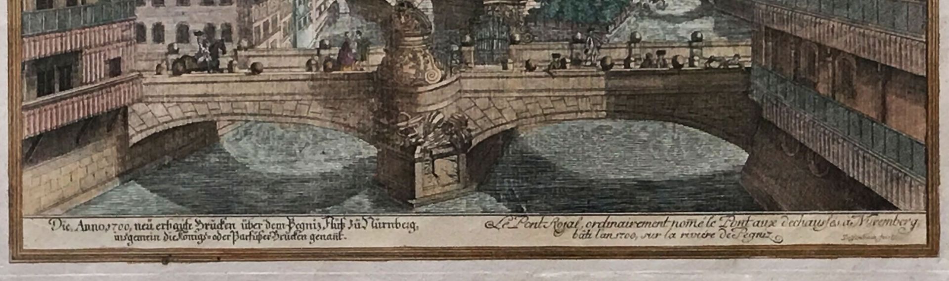 Nürnberg, kolorierter Kupferstich von Johann Adam Delsenbach (1687-1765), um 1735, "Die Anno 1700 ne - Bild 2 aus 3