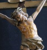 Kruzifixus, Corpus um 1800, Holz, Höhe 28 cm; Gesamthöhe 62 cm