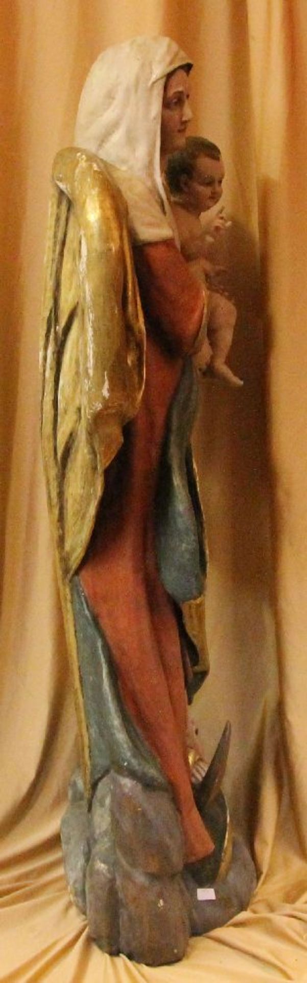 Franken, 19./20. Jh., Madonna: Auf einer Wolke mit Mondsichel erhebt sich die Mutter Gottes, das Kin - Bild 2 aus 4