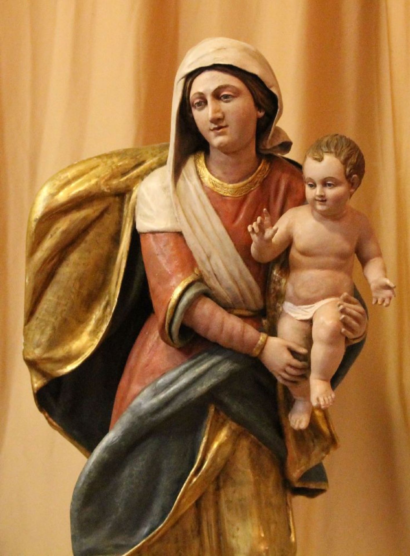 Franken, 19./20. Jh., Madonna: Auf einer Wolke mit Mondsichel erhebt sich die Mutter Gottes, das - Image 4 of 4