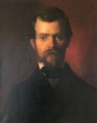 Carl/Karl Rahl (1812-1865), Portrait/Brustbild eines Herren mit Bart vor rötlichem Hintergrund, sign
