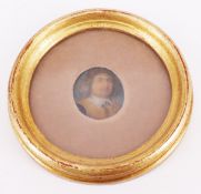 Miniatur, 17. Jh., Herrenportrait in Kleidung der Spätrenaissance, sehr feine Malerei auf Papier, au