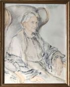 Sabine Lepsius (Tochter von Sabine und Reinhold Lepsius), Portrait einer älteren Dame in einem Lehns