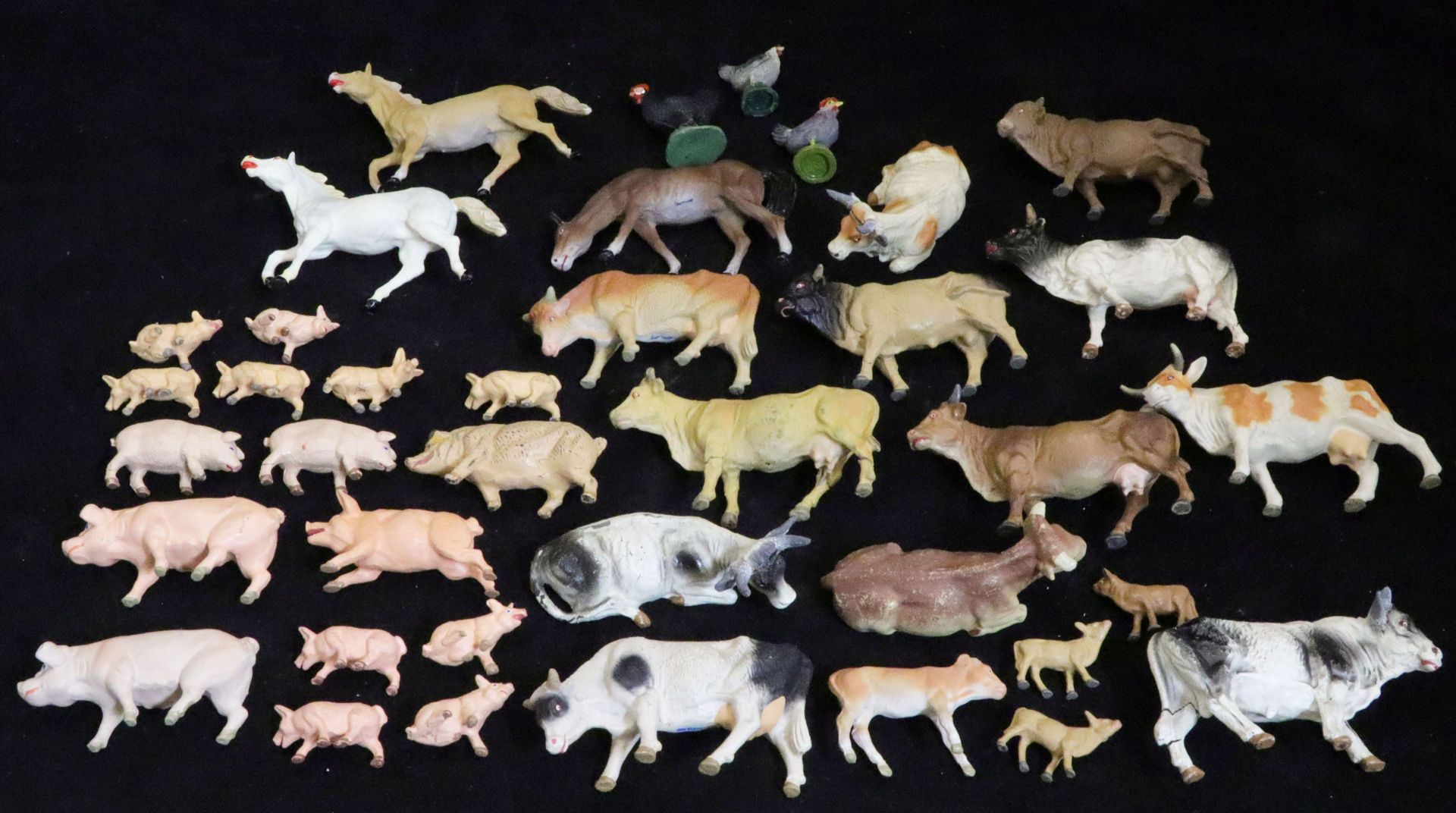 Großes Konvolut Tierfiguren, über 100 Stück, um 1950, teils Elastolin und Lineol: Bauernhoftiere, - Image 4 of 6