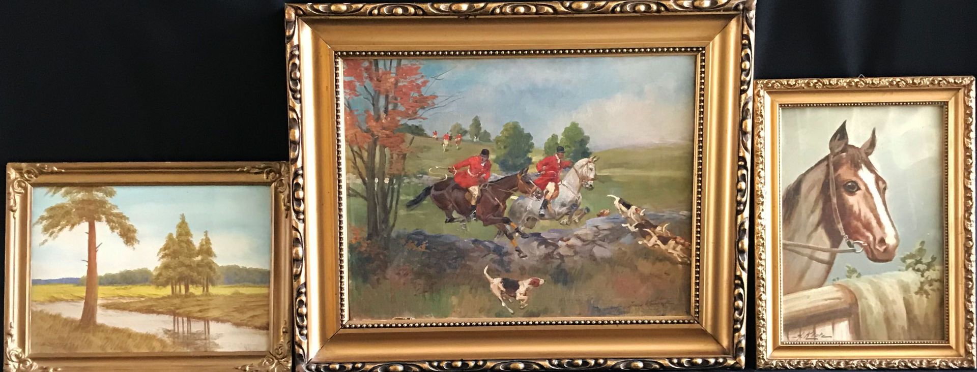 Jerzy KOSSAK (1886-1955), Par Force Jagd: Zwei Reiter setzen mit ihren Pferden über ein natürliches  - Bild 7 aus 7