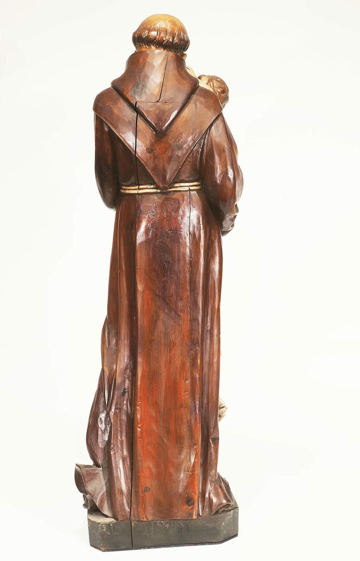 Heiliger Antonius von Padua. Italien, Nazarena Stil um 1900, Holz, farbig staffiert. Der Franz - Image 4 of 7