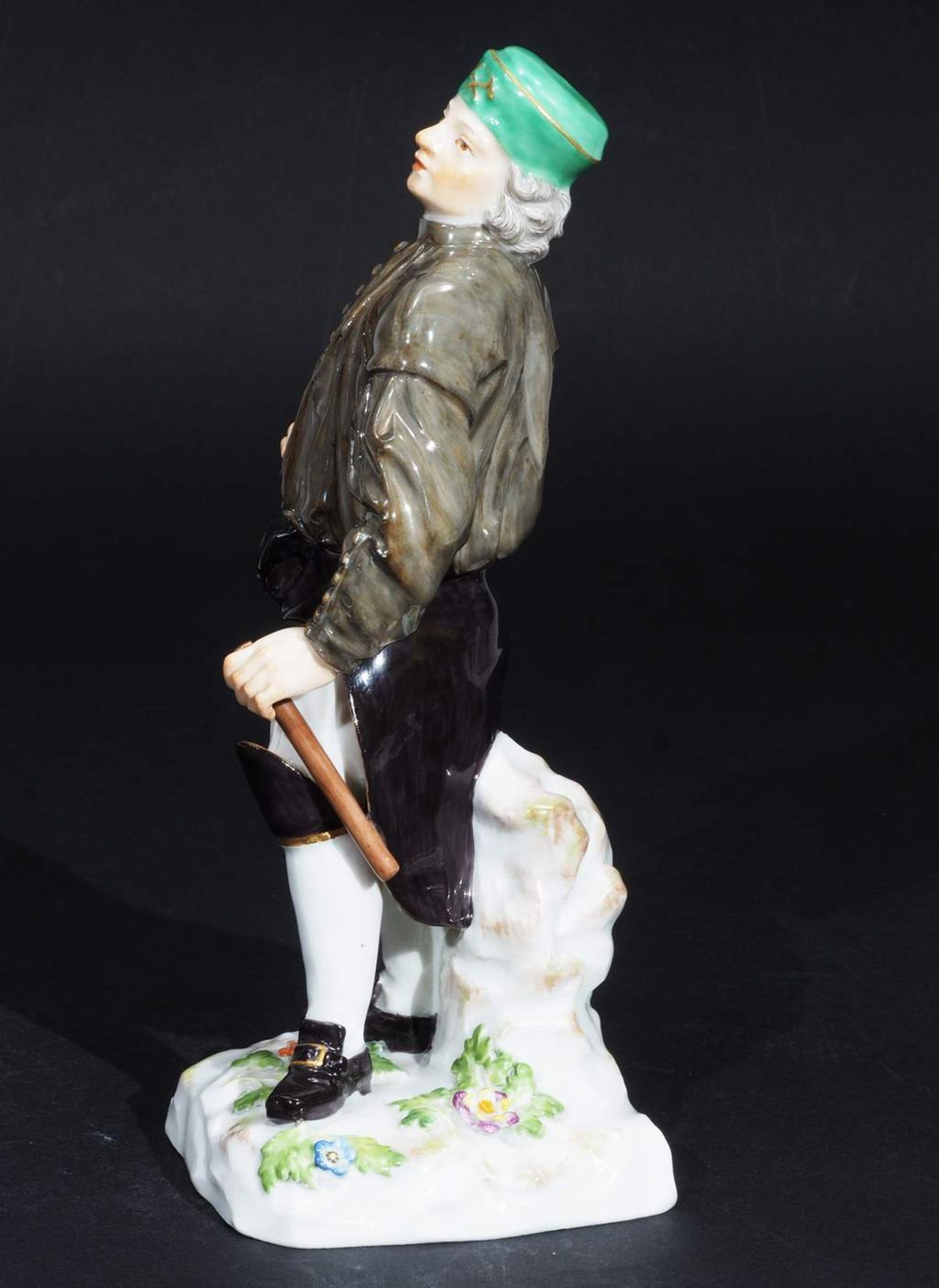 Bergmann-Figur als Steiger, aus der Serie "Bergleute". MEISSEN, 1923 - 1934. 1. Wahl, farbig staf - Bild 5 aus 7